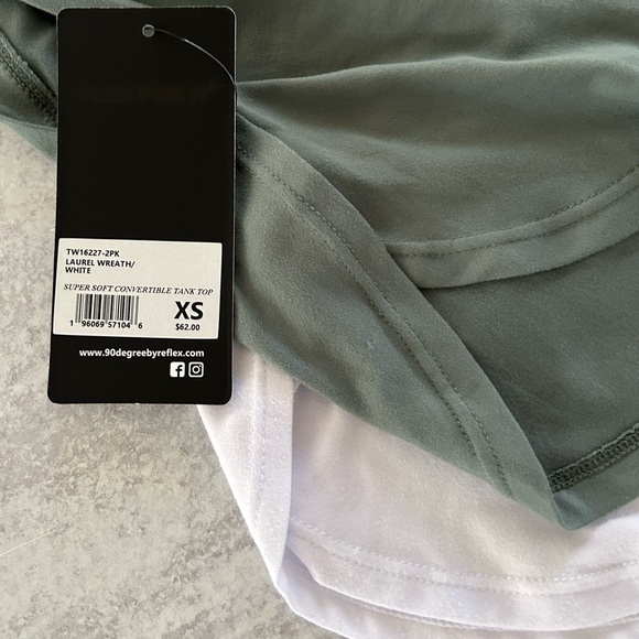 90 Degree by Reflex Super Soft Side Slit Convertible Tank 2PK Bundle, XS NWT - Picture 5 of 6
